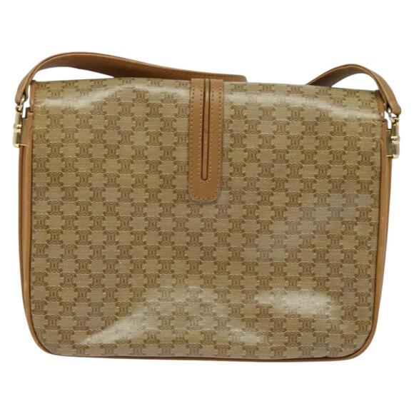 CELINE Macadam Canvas Shoulder Bag Pvc Beige Gold - Picture 3 of 13